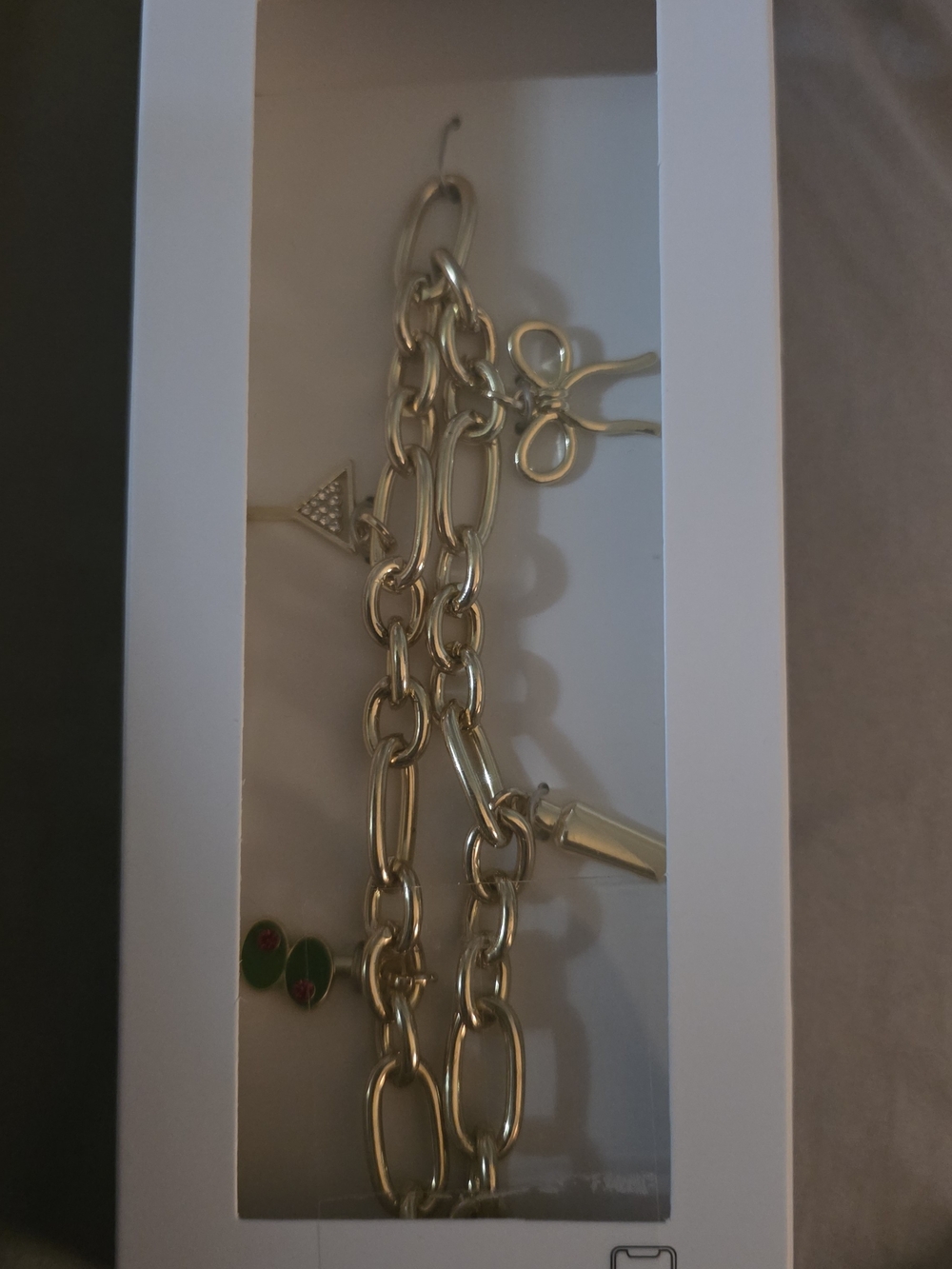 Baublebar Gold Tone Charm Link Phone Bracelet with  Enamel Accents